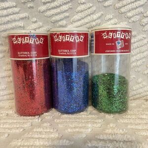 Glitterex Vintage‎ Aluminium Green Red Blue SPARKLE Christmas Glitter Shaker Can